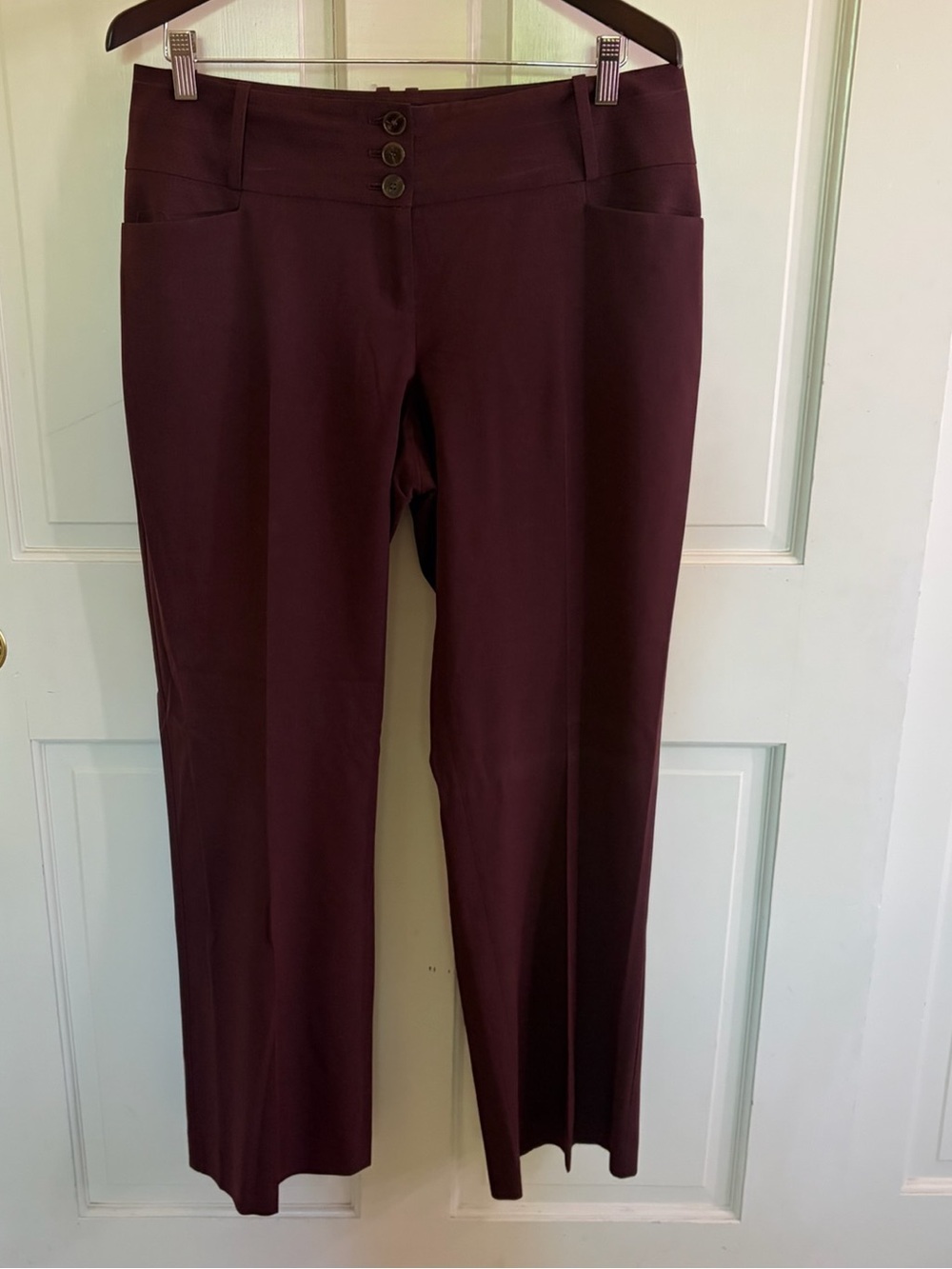 The Limited Women's Burgundy Dress Pants with Triple Button Waist
